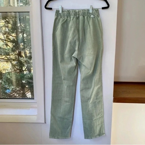 MOTHER Women's Straight Leg Jeans in Sage Green - Picture 4 of 14